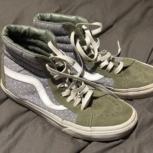 Vans Green and Gray High-Top Sneakers